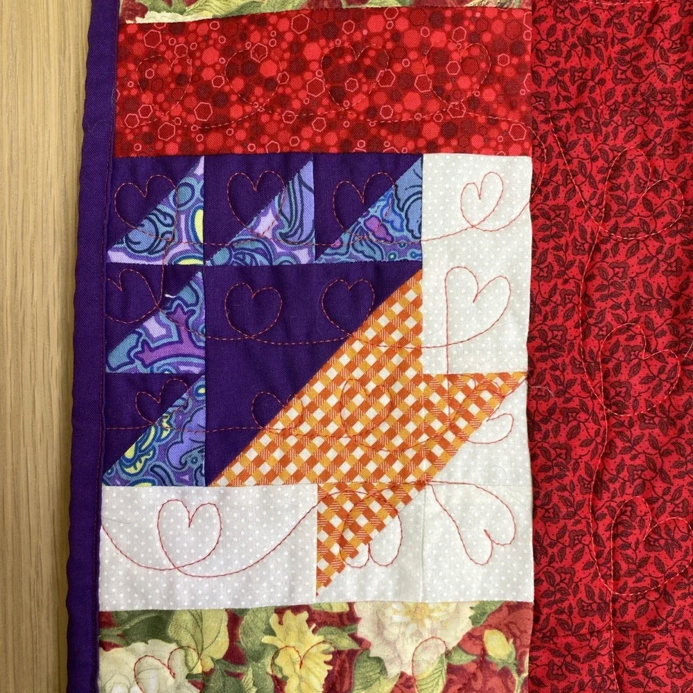 February Valentine's Heart Quilted Wall Hanging Live Love Laugh Welcome 24